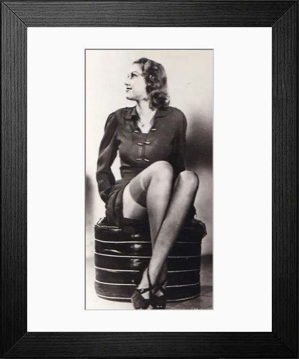 Framed Print : Performer Margaret Goelde, Glamour Girls of Stage and Screen series, Carerras collectible tobacco card, 1939 Framed Print : Performer Margaret Goelde, Glamour Girls of Stage and Screen series, Carerras collectible tobacco card, 1939