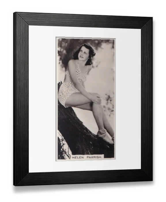 Framed Print : Helen Parrish, Glamour Girls of Stage and Screen series, Carerras collectible tobacco card, 1939