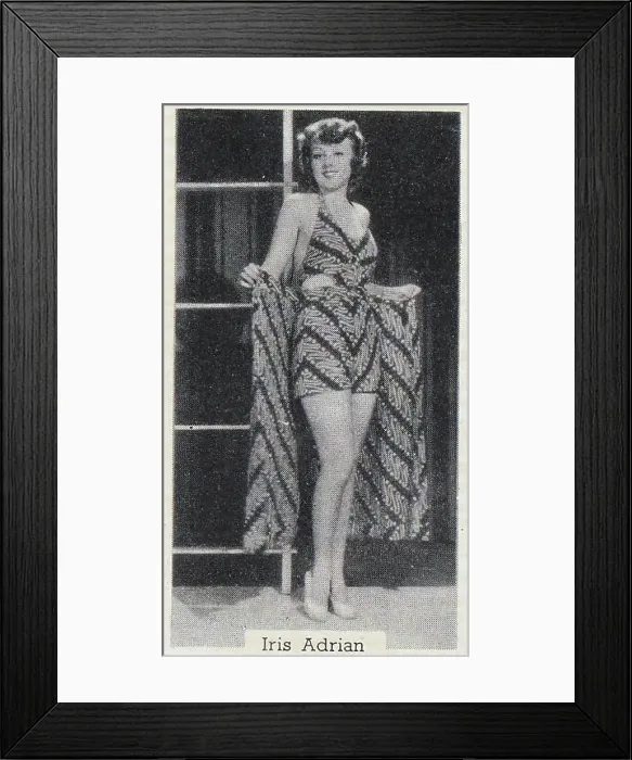 Framed Print : Murray's collectible tobacco card, Iris Adrian, Bathing Belles series, 1939 Framed Print : Murray's collectible tobacco card, Iris Adrian, Bathing Belles series, 1939