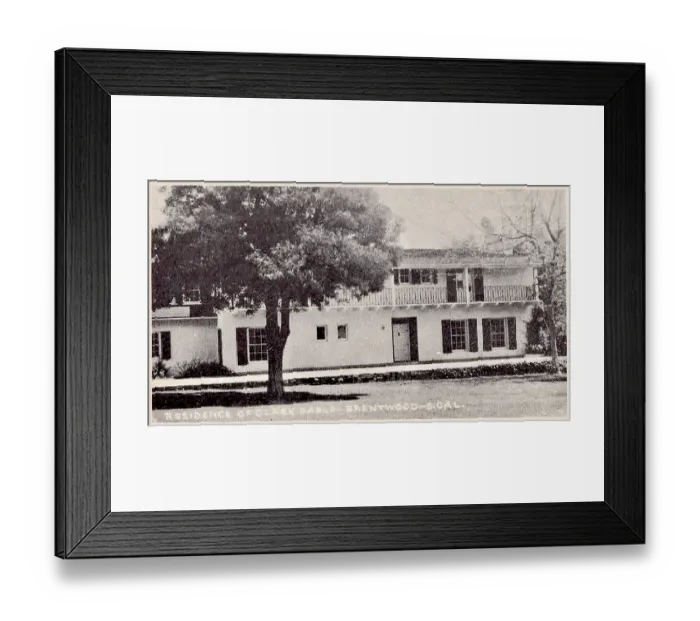 Framed Print : Vintage souvenir postcard, Clark Gable's Home, Hollywood Homes series, ca 1938 Framed Print : Vintage souvenir postcard, Clark Gable's Home, Hollywood Homes series, ca 1938
