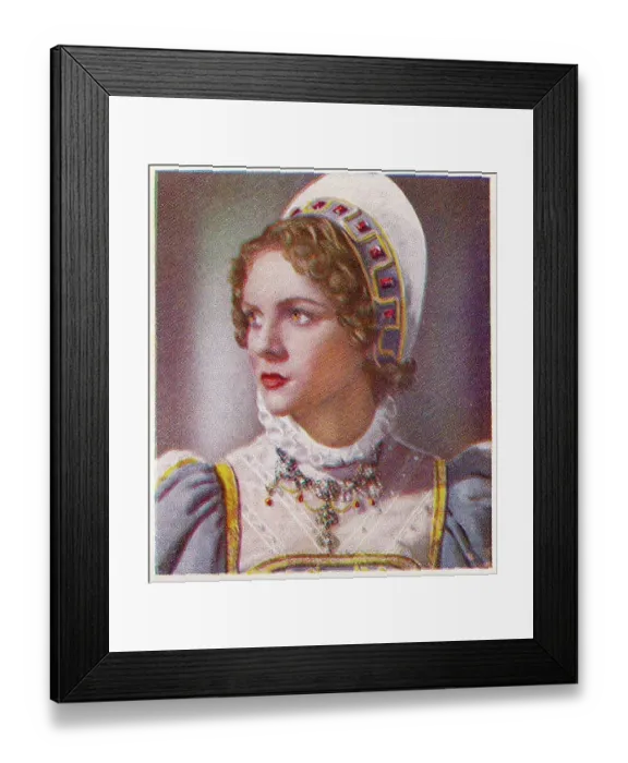 Framed Print : Nova Pilbeam as Lady Jane Grey, Characters Come to Life series, collectible tobacco card, 1938 Framed Print : Nova Pilbeam as Lady Jane Grey, Characters Come to Life series, collectible tobacco card, 1938