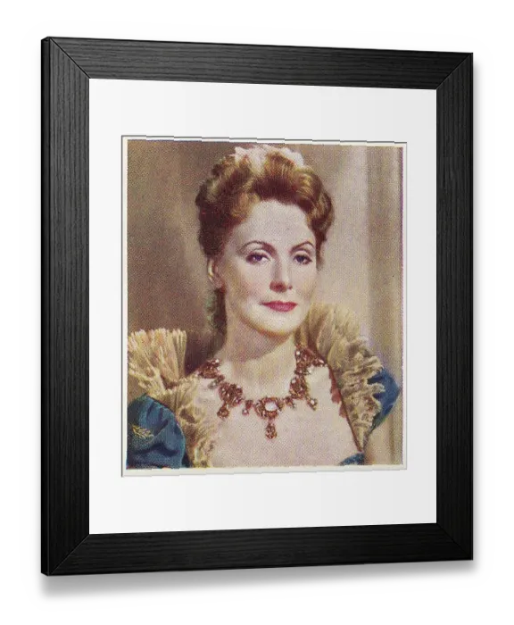 Framed Print : Greta Garbo in Marie Walewska, Characters Come to Life series, collectible tobacco card, 1938 Framed Print : Greta Garbo in Marie Walewska, Characters Come to Life series, collectible tobacco card, 1938