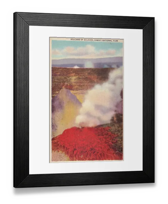 Framed Print : Vintage souvenir postcard, Hawaii Volcanoes National Park, Aloha Hawaiian Islands series, 1935 Framed Print : Vintage souvenir postcard, Hawaii Volcanoes National Park, Aloha Hawaiian Islands series, 1935