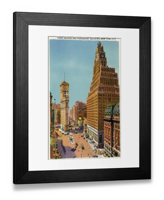 Framed Print : Vintage souvenir postcard, Flatiron Building, NYC, New York, ca 1935 Framed Print : Vintage souvenir postcard, Flatiron Building, NYC, New York, ca 1935