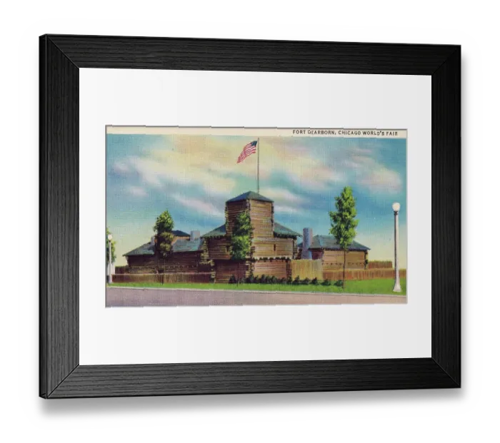 Framed Print : Vintage souvenir postcard, Chicago World's Fair, 1933 Framed Print : Vintage souvenir postcard, Chicago World's Fair, 1933