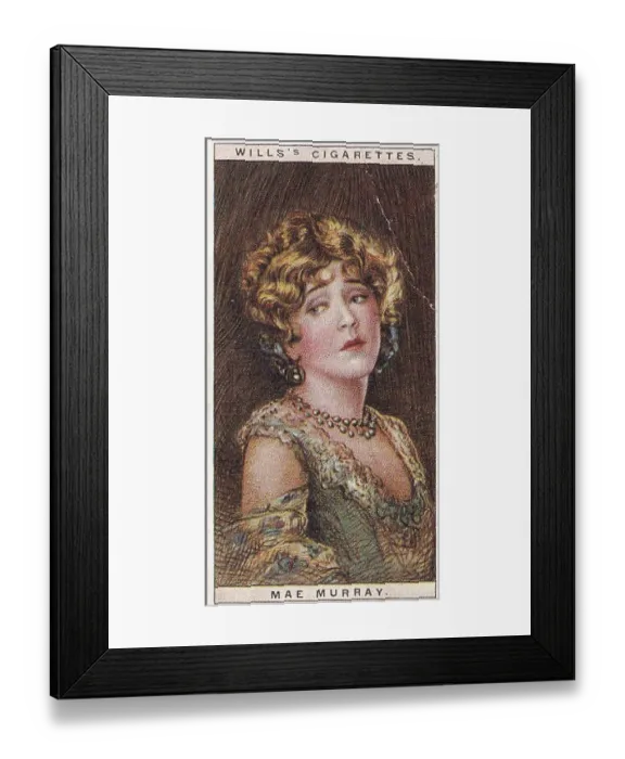 Framed Print : Mae Murray, Cinema Stars series, H O Will's collectible tobacco card, 1928 Framed Print : Mae Murray, Cinema Stars series, H O Will's collectible tobacco card, 1928