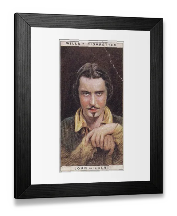 Framed Print : John Gilbert, Cinema Stars series, H O Will's collectible tobacco card, 1928 Framed Print : John Gilbert, Cinema Stars series, H O Will's collectible tobacco card, 1928