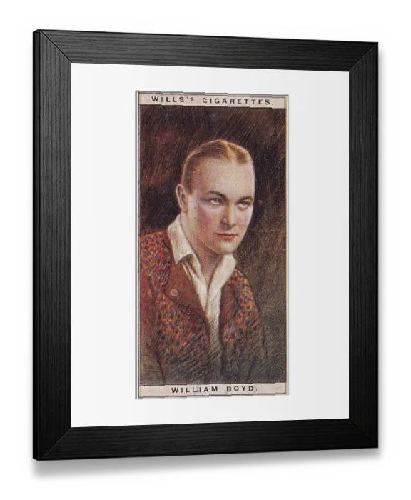 Framed Print : Hopalong Cassidy character actor William Boyd, Cinema Stars series, H O Will's collectible tobacco card, 1928 Framed Print : Hopalong Cassidy character actor William Boyd, Cinema Stars series, H O Will's collectible tobacco card, 1928