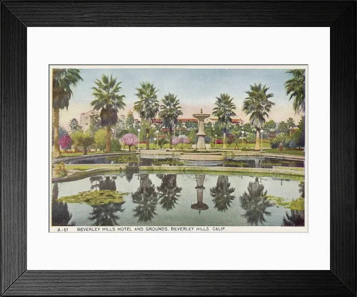 Framed Print : Vintage souvenir postcard, Beverly Hills Hotel, Hollywood and Screenland Homes series, ca 1927 Framed Print : Vintage souvenir postcard, Beverly Hills Hotel, Hollywood and Screenland Homes series, ca 1927