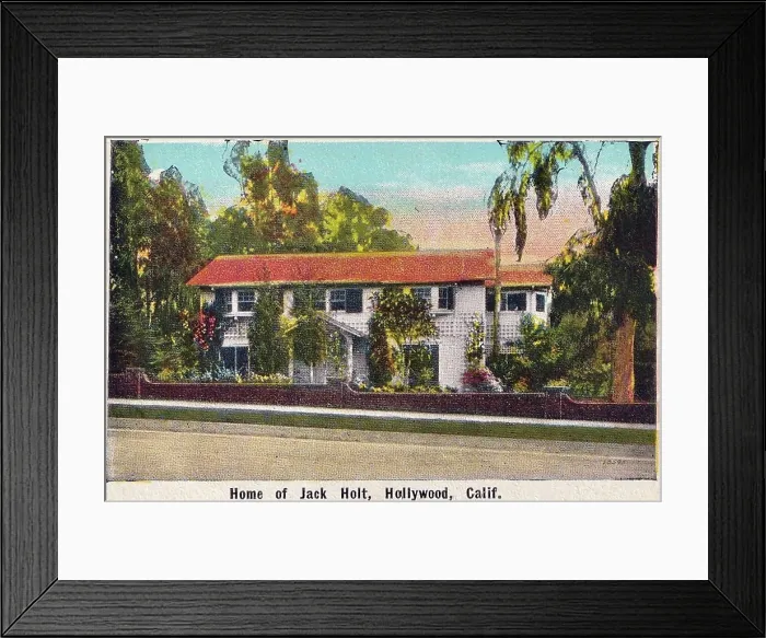 Framed Print : Vintage souvenir postcard, Home of Jack Holt, Homes of Movie Stars series, 1921 Framed Print : Vintage souvenir postcard, Home of Jack Holt, Homes of Movie Stars series, 1921