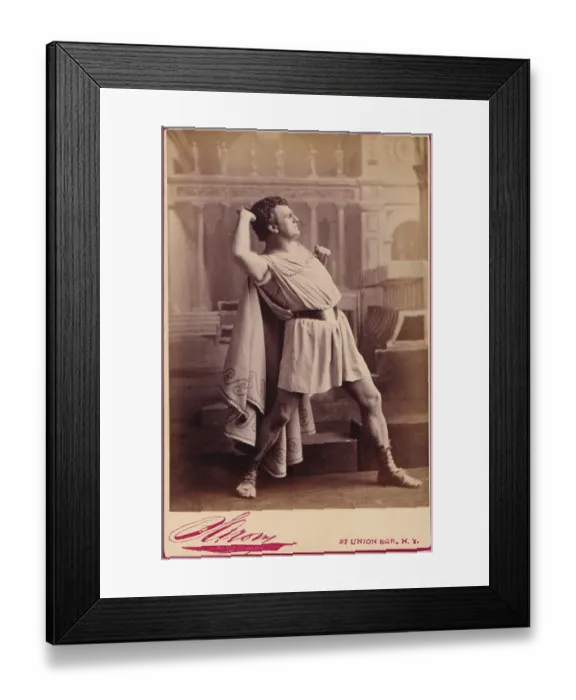 Framed Print : Cabinet card portrait of Frank C Bangs in Shakespeare's Julius Caesar, ca 1885 Framed Print : Cabinet card portrait of Frank C Bangs in Shakespeare's Julius Caesar, ca 1885