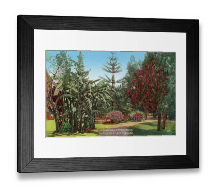 Framed Print : Vintage souvenir postcard, Pershing Square, Los Angeles, ca 1921 Framed Print : Vintage souvenir postcard, Pershing Square, Los Angeles, ca 1921