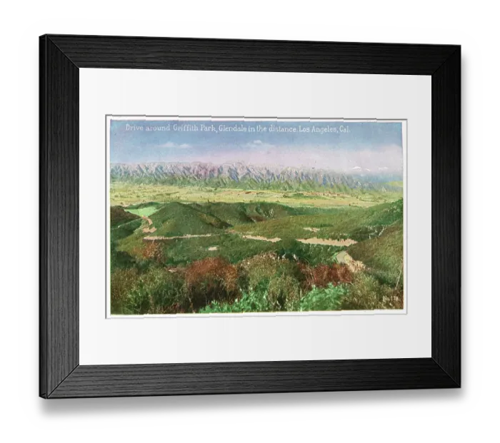 Framed Print : Vintage souvenir postcard, Griffith Park, Los Angeles, ca 1921 Framed Print : Vintage souvenir postcard, Griffith Park, Los Angeles, ca 1921