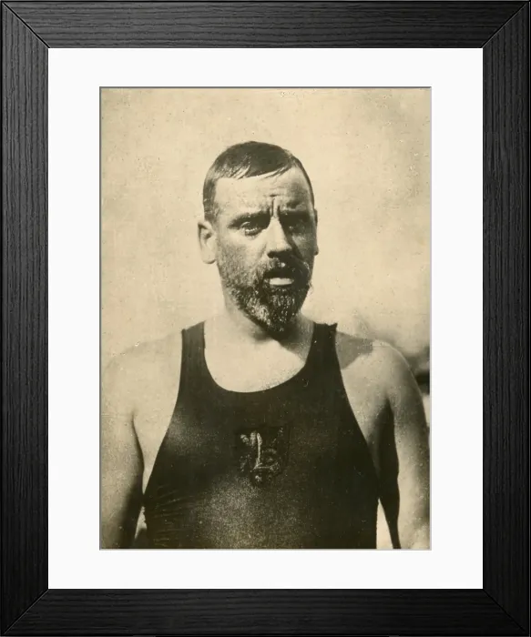Framed Print : Thomas William Burgess, Swimmer, Felix Potin Collectible Celebrity Card, 1908 Framed Print : Thomas William Burgess, Swimmer, Felix Potin Collectible Celebrity Card, 1908