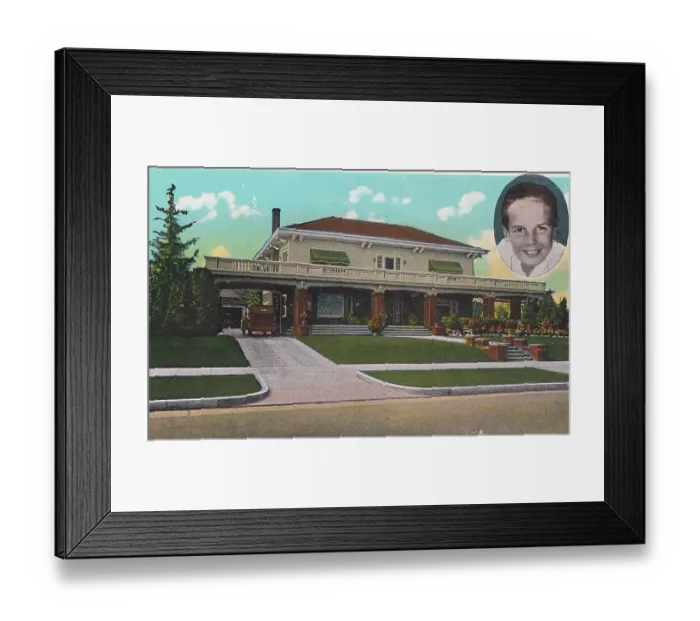 Framed Print : Vintage souvenir postcard, Jackie Coogan's Los Angeles Home, Movie Star Homes series, ca 1923 Framed Print : Vintage souvenir postcard, Jackie Coogan's Los Angeles Home, Movie Star Homes series, ca 1923