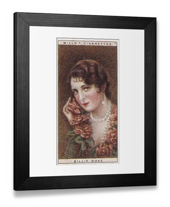 Framed Print : Billie Dove, Cinema Stars series, H O Will's collectible tobacco card, 1928 Framed Print : Billie Dove, Cinema Stars series, H O Will's collectible tobacco card, 1928