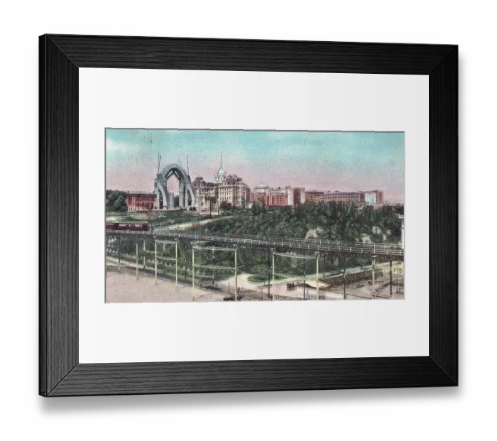 Framed Print : Vintage souvenir postcard, Morningside Park, New York City, 1906 Framed Print : Vintage souvenir postcard, Morningside Park, New York City, 1906