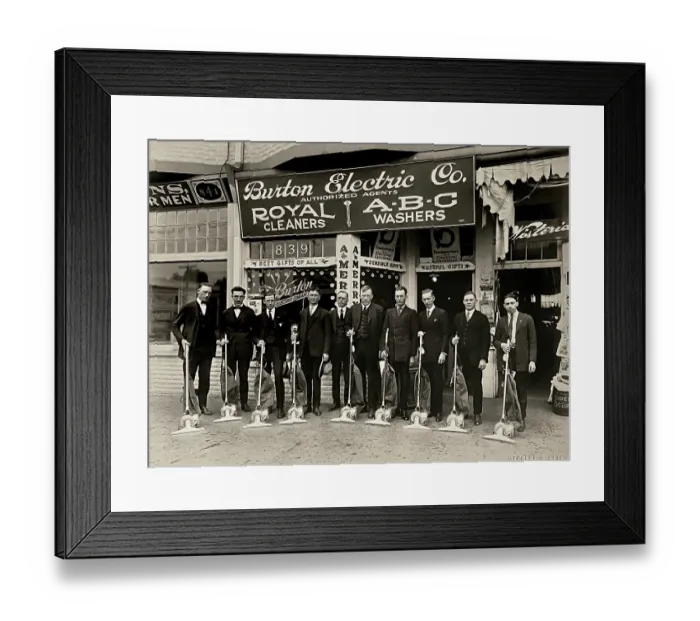 Framed Print : Vintage portrait, Sales Department, Burton Electric Co, San Diego, California, ca 1910 Framed Print : Vintage portrait, Sales Department, Burton Electric Co, San Diego, California, ca 1910