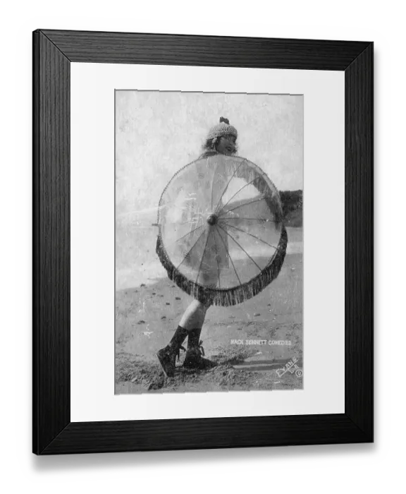 Framed Print : Bathing Beauty, Collectible Silent Film Card, Mack Sennett Comedies, 1920s