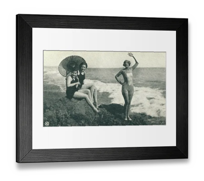 Framed Print : Bathing Beauties, Collectible Silent Film Card, Mack Sennett Comedies, 1920s Framed Print : Bathing Beauties, Collectible Silent Film Card, Mack Sennett Comedies, 1920s