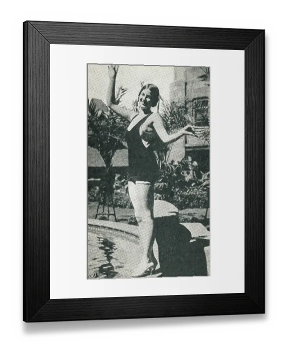 Framed Print : Bathing Beauty, Collectible Silent Film Card, Mack Sennett Comedies, 1920s