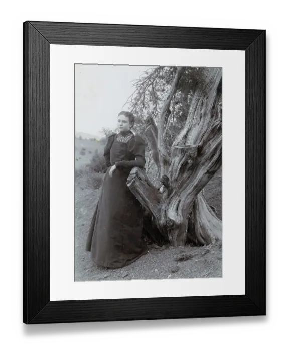 Framed Print : Cabinet Card Portrait of Fashionable Young Woman, California, circa 1890s Framed Print : Cabinet Card Portrait of Fashionable Young Woman, California, circa 1890s