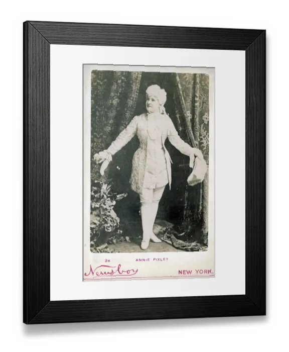 Framed Print : Souvenir Cabinet Card of American Stage Actress, Annie Pixley, circa 1890 Framed Print : Souvenir Cabinet Card of American Stage Actress, Annie Pixley, circa 1890