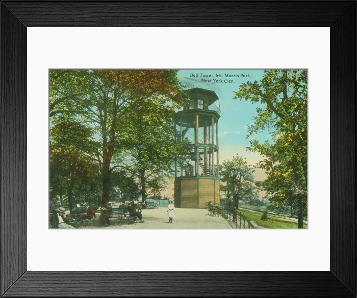 Framed Print : Vintage souvenir postcard, Mount Morris Park, now Marcus Garvey Park, Harlem, New York City, circa 1916 Framed Print : Vintage souvenir postcard, Mount Morris Park, now Marcus Garvey Park, Harlem, New York City, circa 1916