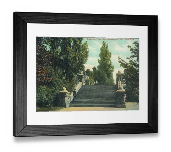 Framed Print : Vintage souvenir postcard, Morningside Park, New York City, 1907 Framed Print : Vintage souvenir postcard, Morningside Park, New York City, 1907