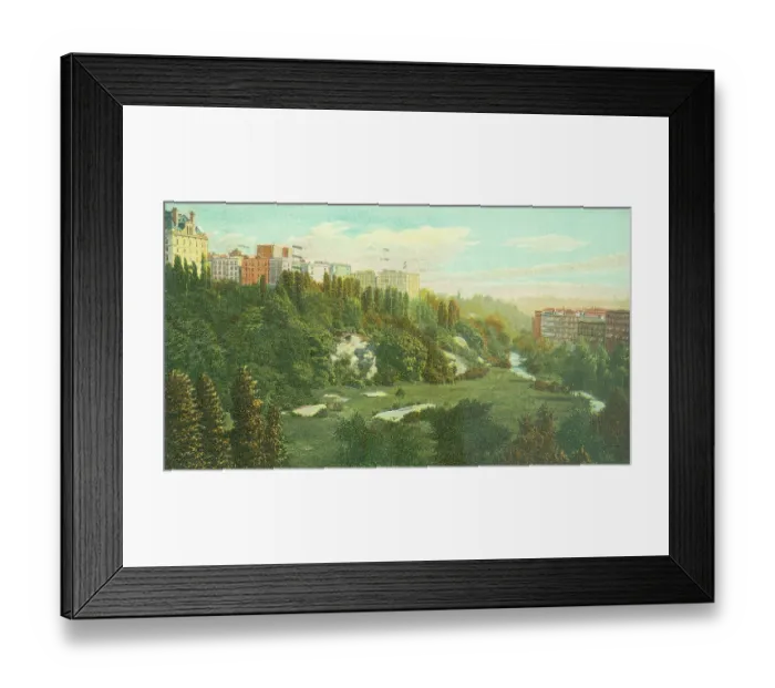 Framed Print : Vintage souvenir postcard, Morningside Park, New York City, 1907 Framed Print : Vintage souvenir postcard, Morningside Park, New York City, 1907