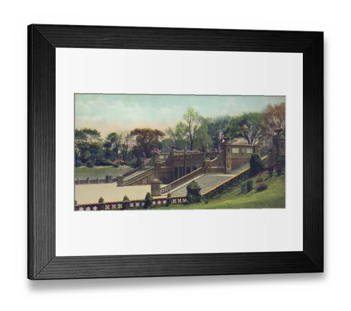 Framed Print : Vintage souvenir postcard, Central Park, New York City, 1906 Framed Print : Vintage souvenir postcard, Central Park, New York City, 1906