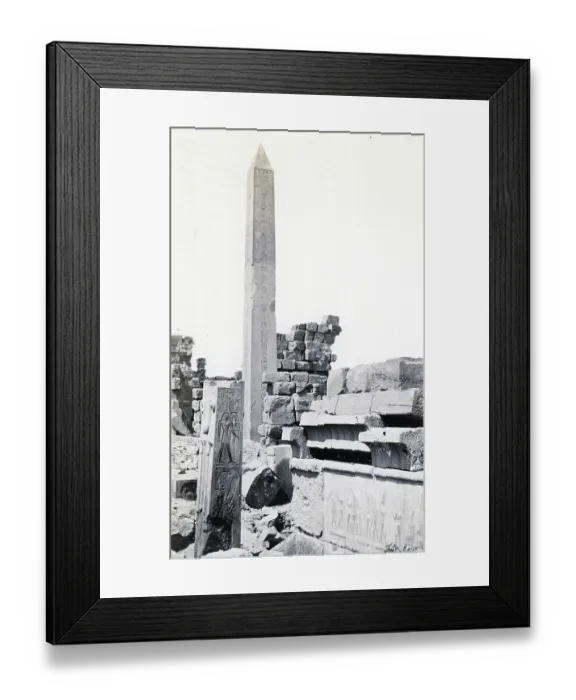 Framed Print : Obelisk and Granite Lotus Column, Karnac, Egypt, 1857 Framed Print : Obelisk and Granite Lotus Column, Karnac, Egypt, 1857