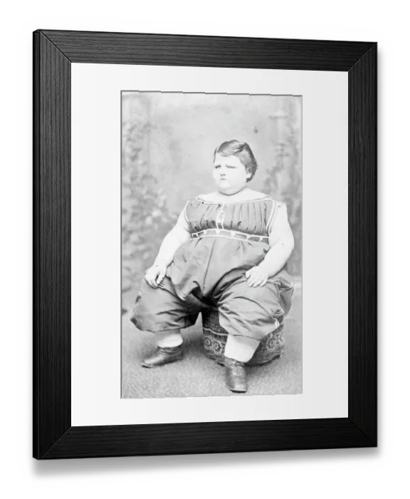 Framed Print : Carte de visite portrait of '300 Pound Girl' from Circus Sideshow, Carrie Akers, circa 1870s