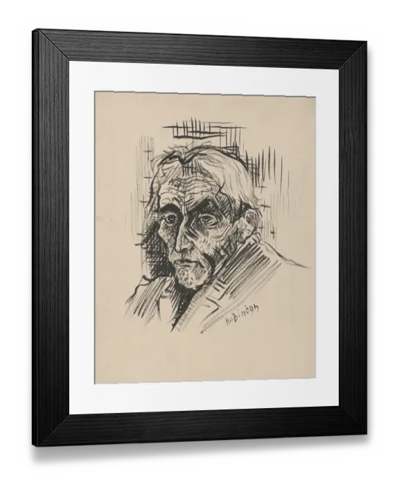 Framed Print : Mans Head. Man's head, around 1940. Creator: Arnold Peter Weisz-Kubincan Framed Print : Mans Head. Man's head, around 1940. Creator: Arnold Peter Weisz-Kubincan