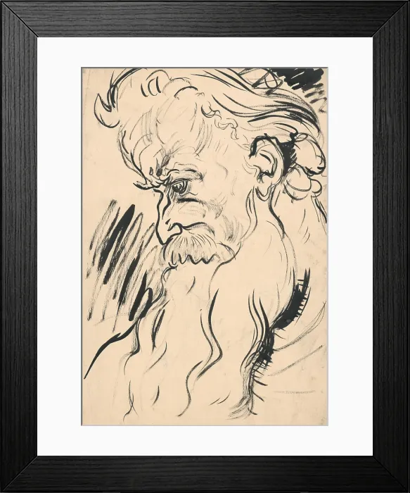 Framed Print : Old Mans Head With A Beard Framed Print : Old Mans Head With A Beard