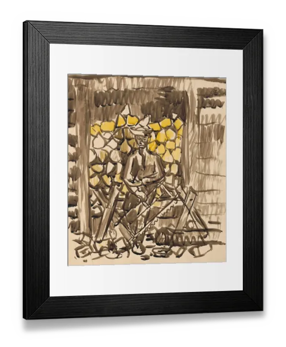 Framed Print : Sawing Wood