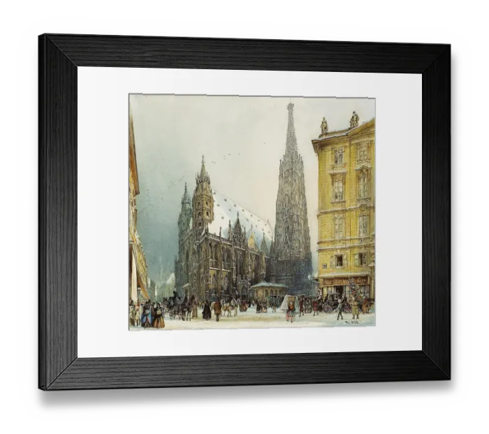 Framed Print : The St, Stephen?s Cathedral in the Christmas Time, Around 1850, Watercolour, Private Collection Framed Print : The St, Stephen?s Cathedral in the Christmas Time, Around 1850, Watercolour, Private Collection