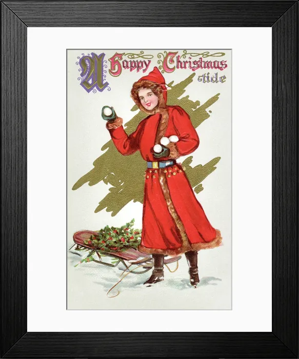 Framed Print : Girl Throwing Snowballs Framed Print : Girl Throwing Snowballs
