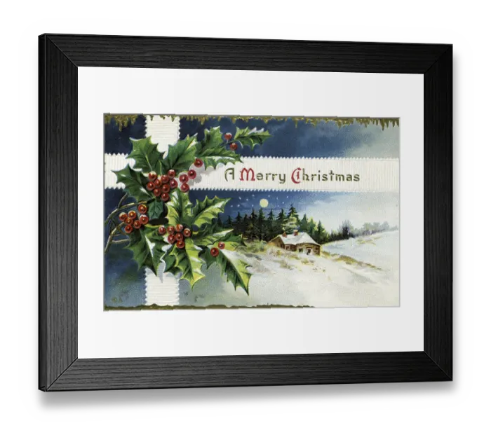 Framed Print : Christmas Postcard Framed Print : Christmas Postcard