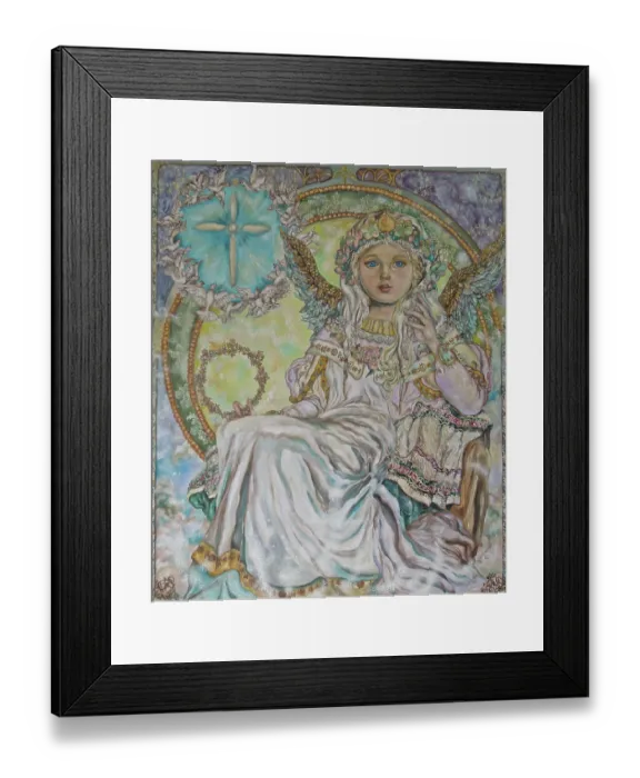 Framed Print : The Christmas Angel. Artist: Sugai, Yumi Framed Print : The Christmas Angel. Artist: Sugai, Yumi