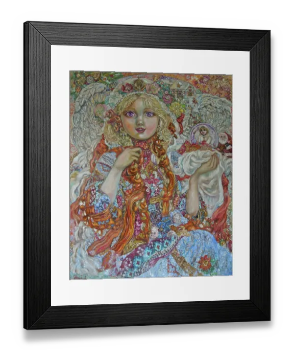 Framed Print : The Christmas Angel. Artist: Sugai, Yumi Framed Print : The Christmas Angel. Artist: Sugai, Yumi