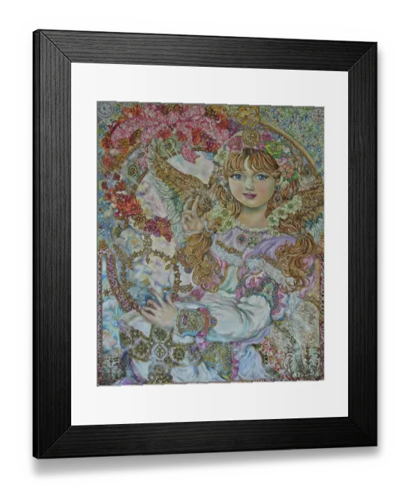 Framed Print : The Christmas Angel. Artist: Sugai, Yumi Framed Print : The Christmas Angel. Artist: Sugai, Yumi