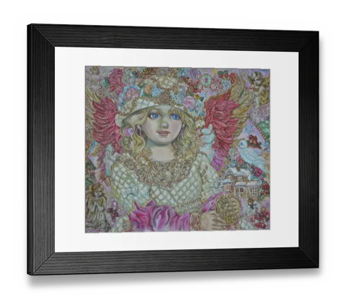 Framed Print : The Christmas Angel. Artist: Sugai, Yumi Framed Print : The Christmas Angel. Artist: Sugai, Yumi