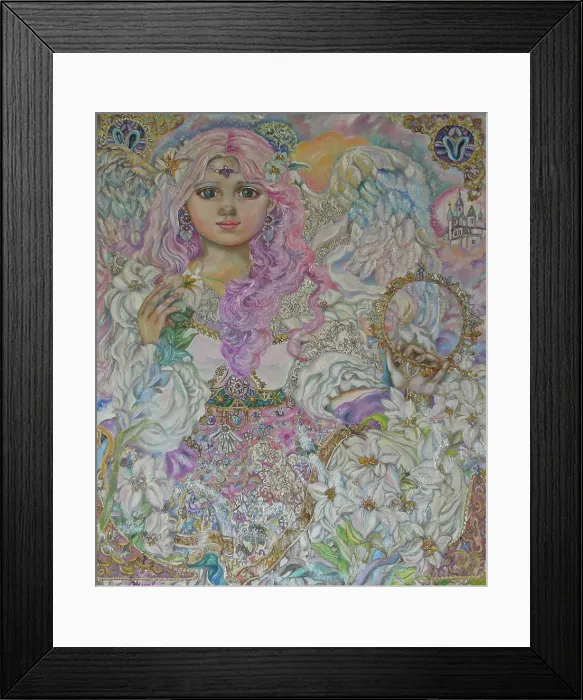 Framed Print : An angel of the pink lily. Artist: Sugai, Yumi Framed Print : An angel of the pink lily. Artist: Sugai, Yumi