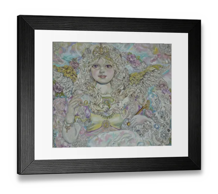 Framed Print : The angel of the Golden pearl. Artist: Sugai, Yumi Framed Print : The angel of the Golden pearl. Artist: Sugai, Yumi
