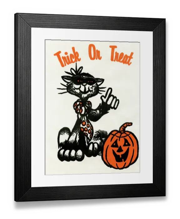Framed Print : Trick or Treat - Cool Cat Framed Print : Trick or Treat - Cool Cat
