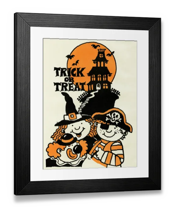 Framed Print : Trick or Treat - Kids in Costume