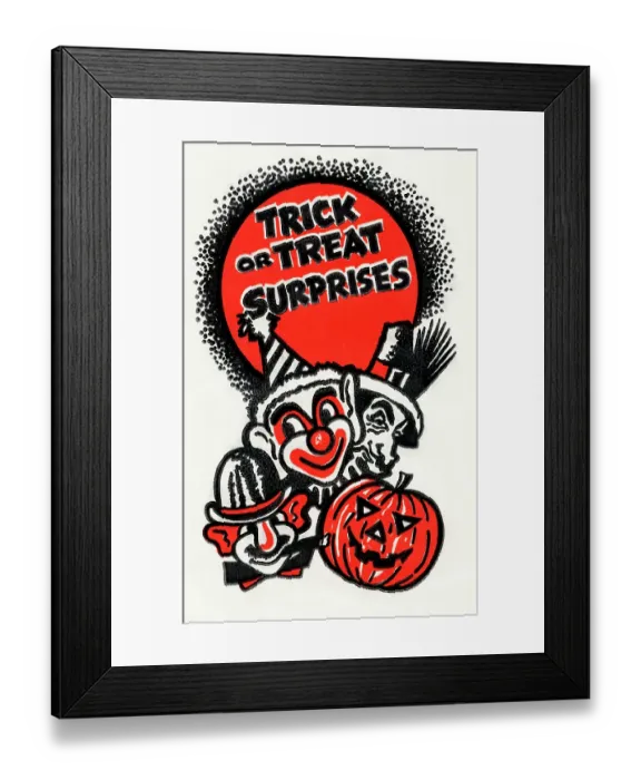 Framed Print : Trick or Treat Surprises - Clowns
