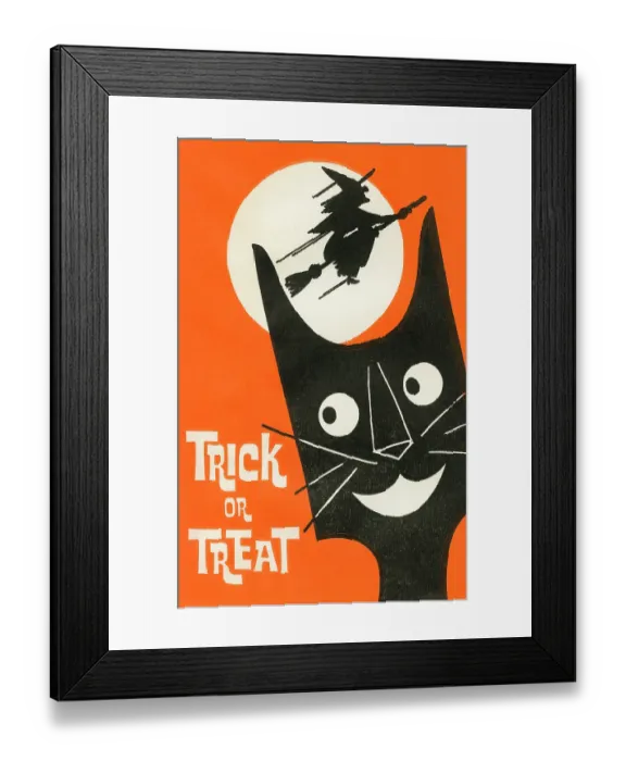 Framed Print : Trick or Treat - Cat Smile Framed Print : Trick or Treat - Cat Smile