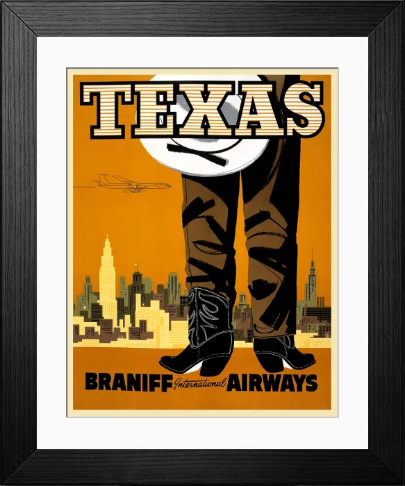 Framed Print : Texas. Braniff International Airways Framed Print : Texas. Braniff International Airways